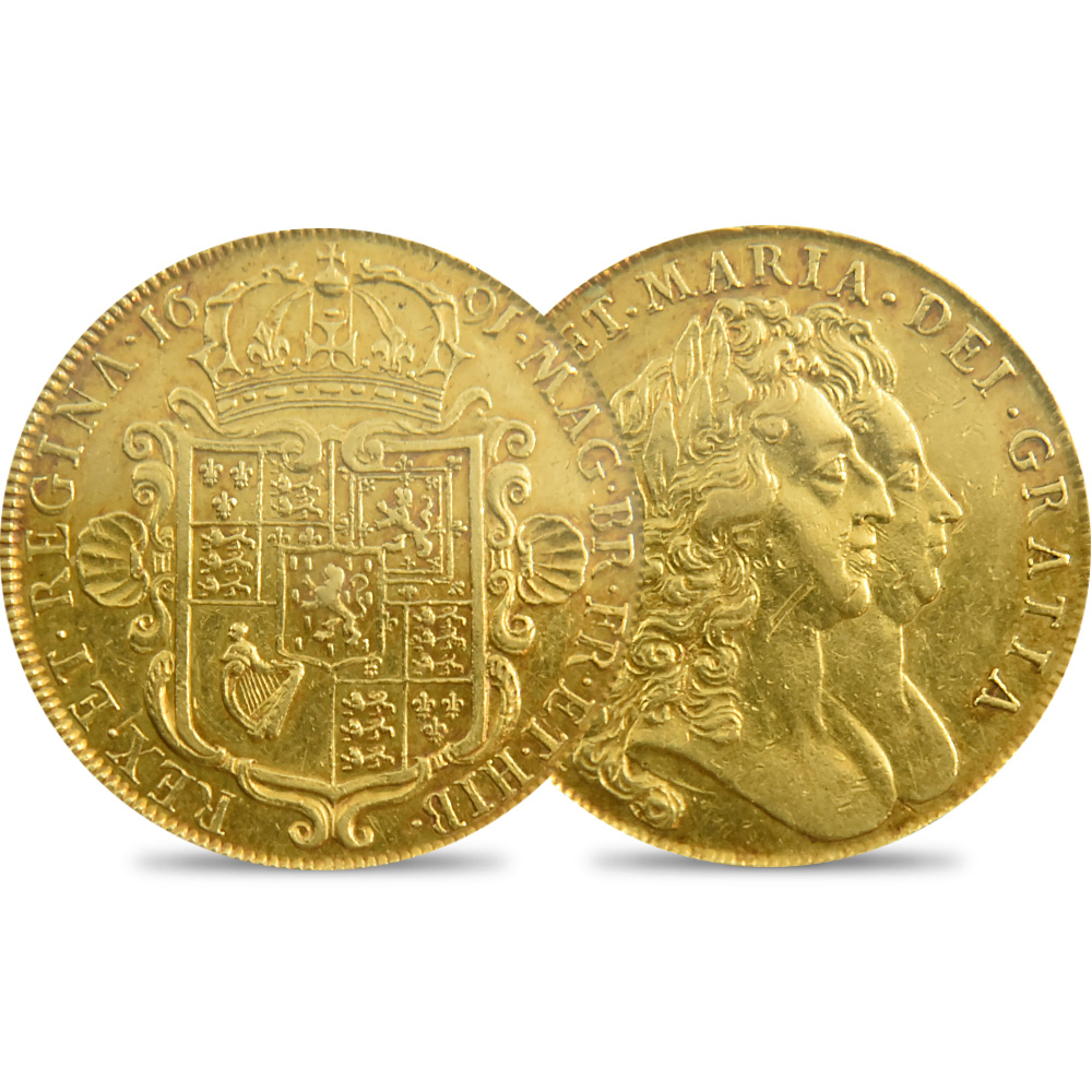 1691 ウィリアム＆メアリー 5ギニー金貨
