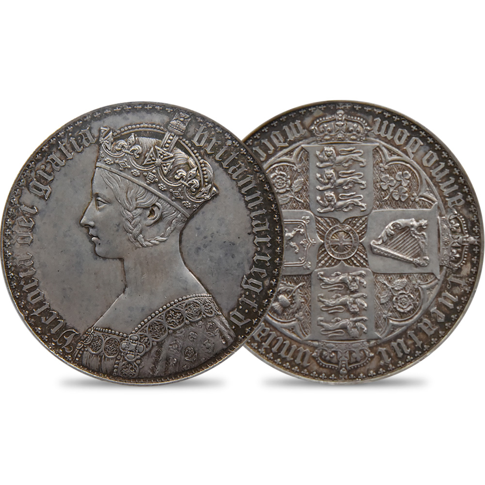 1847 ヴィクトリア女王 ゴシッククラウン銀貨