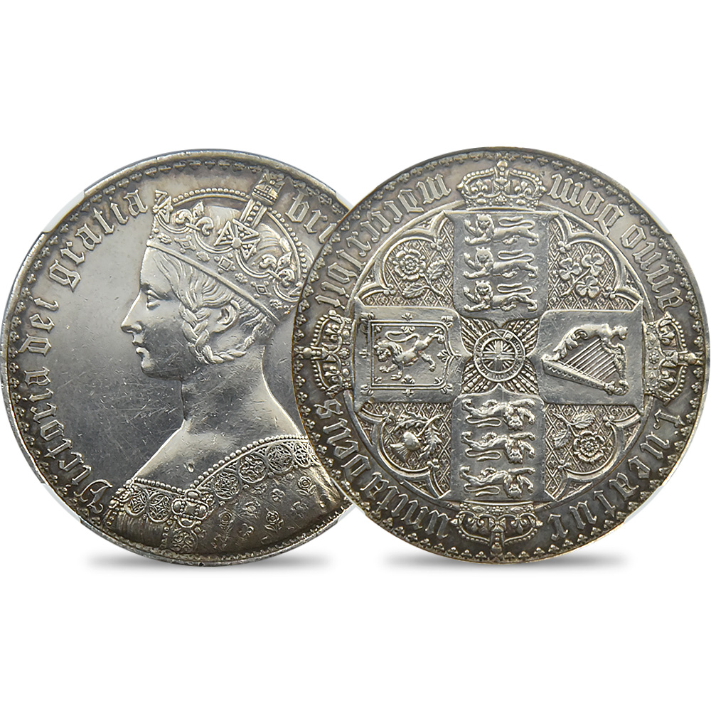 イギリス　1847年　ヴィクトリア女王ゴシッククラウン銀貨